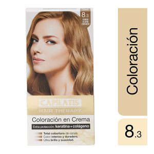 Coloración en Crema – Rubio Claro Dorado 8.3