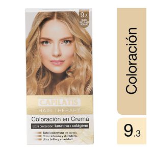 Coloración en Crema – Rubio Muy Claro Dorado 9.3