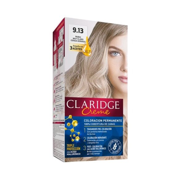 Claridge Tintura en Kit N° 9,13 - Rubio Muy Claro Ceniza Dorado