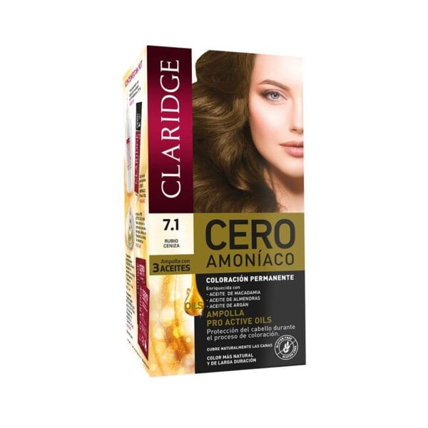 Cladidge Tintura SIN AMONIACO  en kit N° 7,1 - Rubio Ceniza