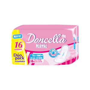DONCELLA TOALLA POCKET NORMAL CON ALAS DUOPACK TELA SUAVE SIN DEO x 16 Un